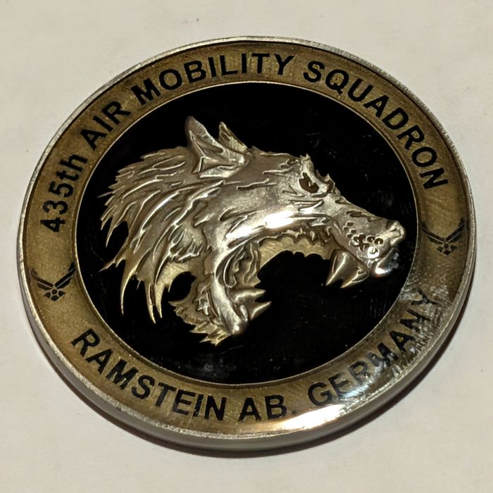 435th Air Mobility Squadron (435 AMS) Ramstein challenge coin obverse