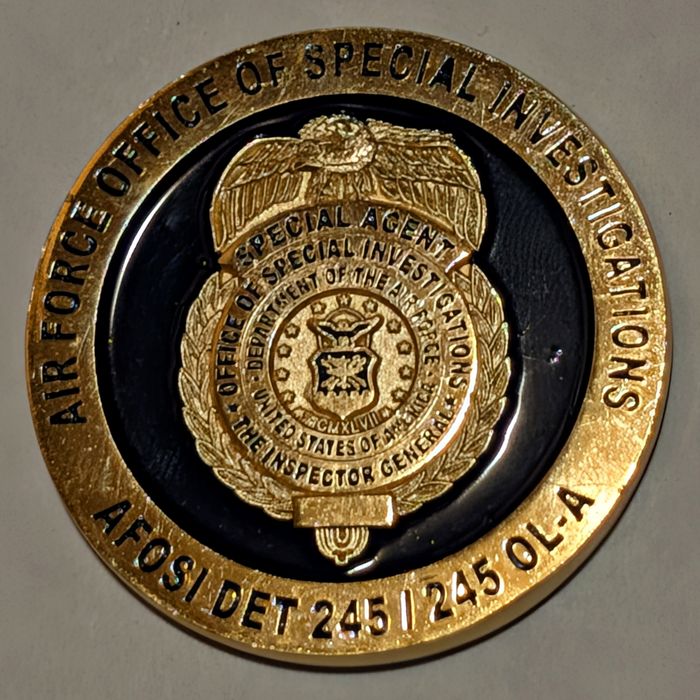 AFOSI Detachment 245 / OL-A Kuwait challenge coin obverse