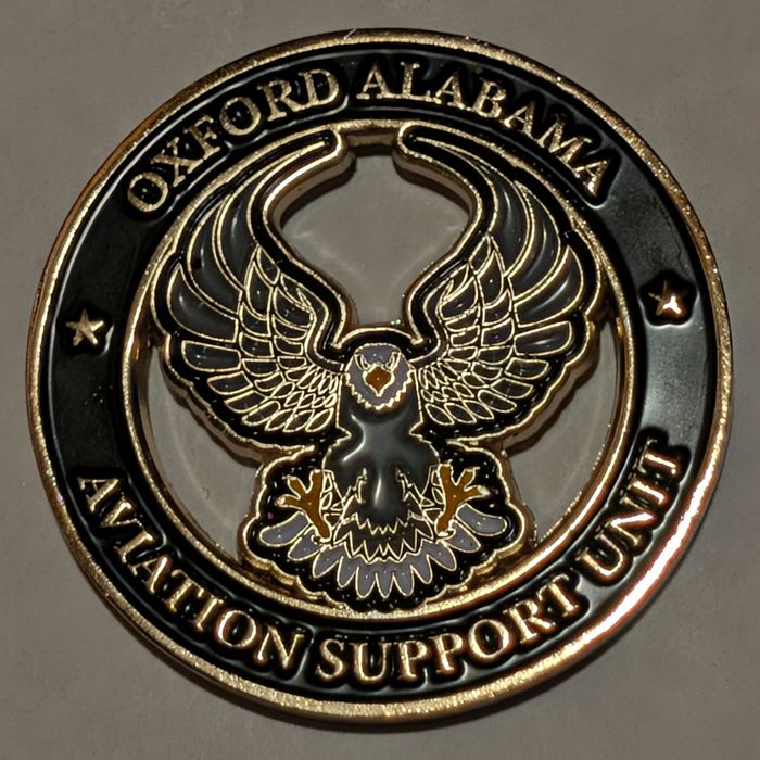 Oxford Police Department Aviation Support Unit challenge coin reverse