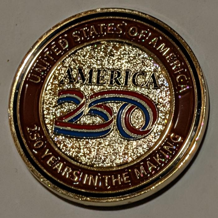 U.S. Diplomatic Missions Germany, America 250th Anniversary challenge coin reverse