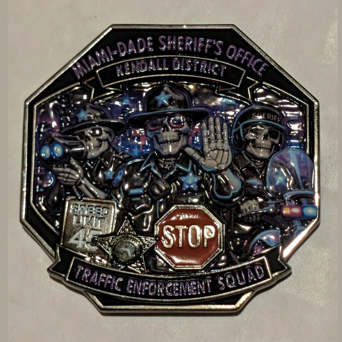 Miami-Dade Sheriff's Office Kendall District Traffic Enforcement Squad (STOP) challenge coin obverse