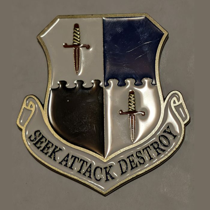 52d Fighter Wing Seek Attack Destroy coin (Seek/Attack face) challenge coin reverse