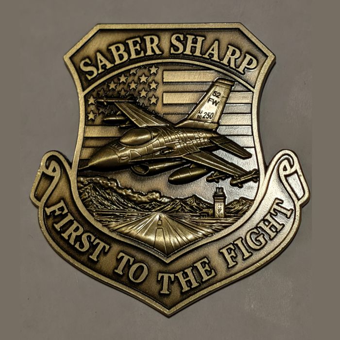 52d Fighter Wing Seek Attack Destroy coin (Seek/Attack face) challenge coin obverse