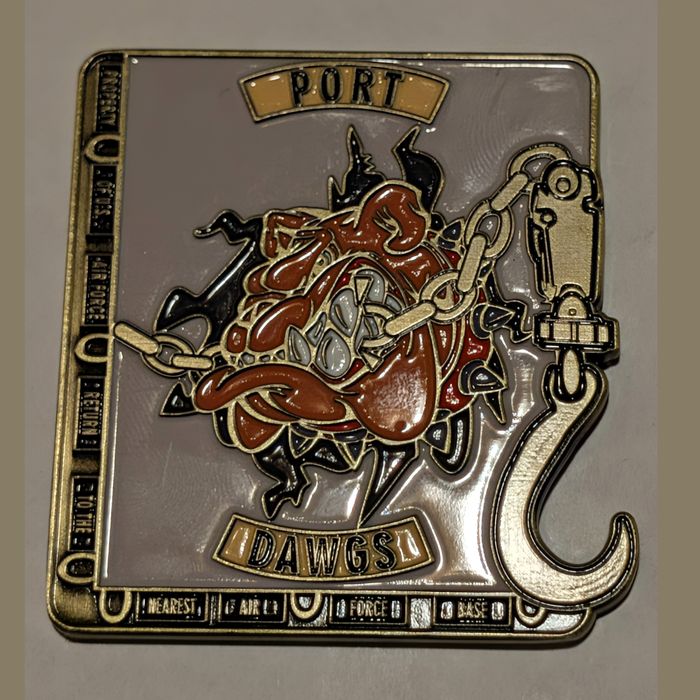 721st Aerial Port Squadron Port Dawgs challenge coin obverse