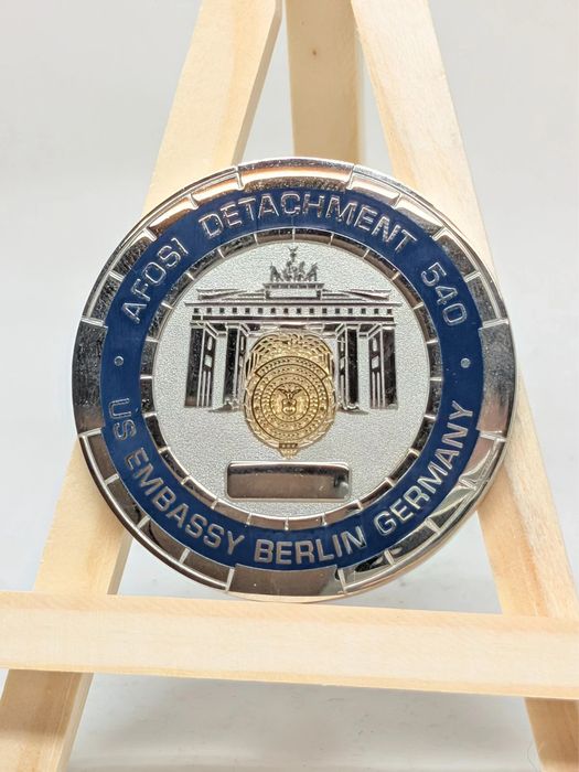 AFOSI Detachment 540, U.S. Embassy Berlin Germany challenge coin obverse