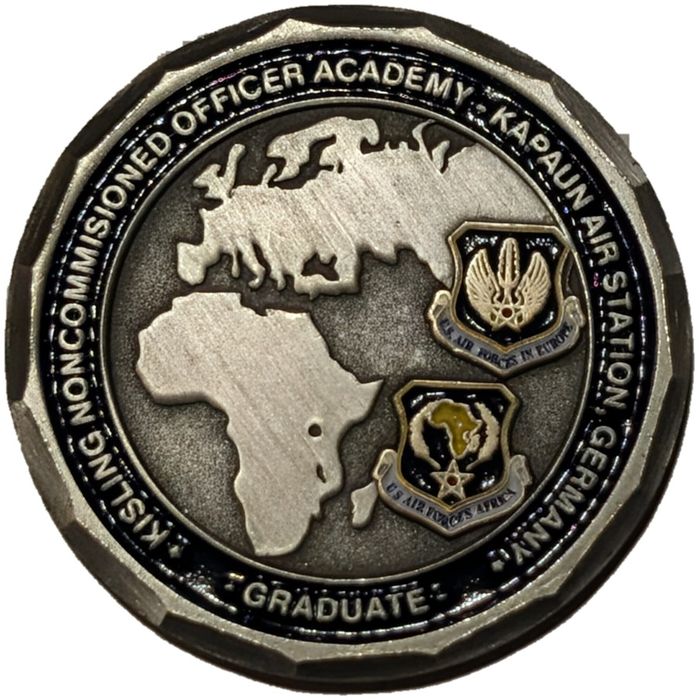Kisling NCO Academy graduate challenge coin (Kapaun Air Station) reverse