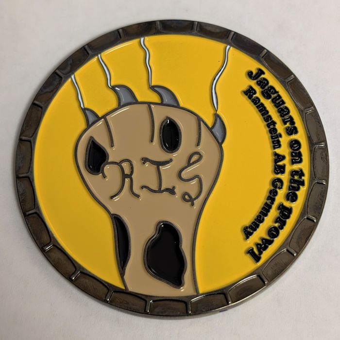 Ramstein Intermediate School (DoDEA) "Jaguars on the Prowl" coin reverse