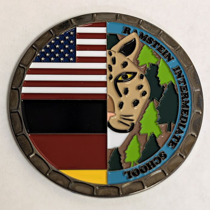 Ramstein Intermediate School (DoDEA) "Jaguars on the Prowl" coin obverse