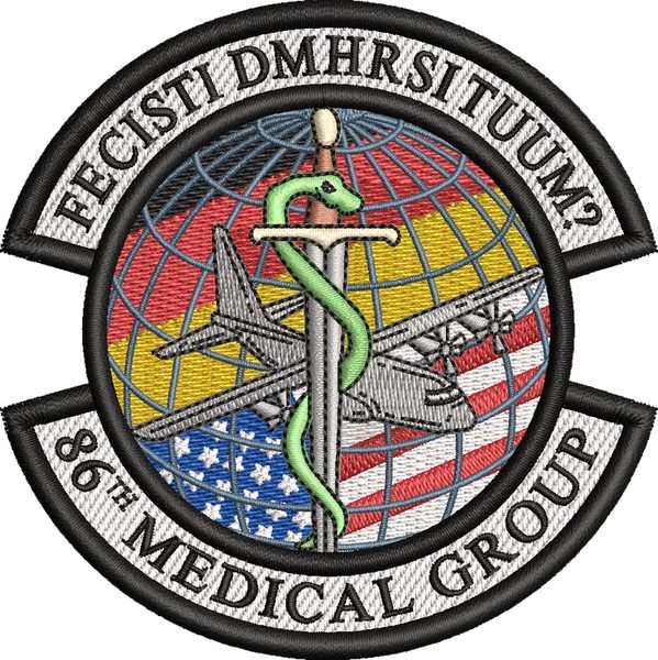 86th Medical Group - 'FECISTI DMHRSI TUUM?' (morale (embroidered, full color)) patch