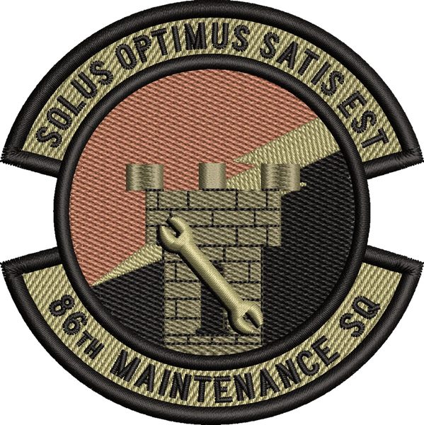 86th Maintenance Squadron - 'Solus Optimus Satis Est' (OCP) (OCP (embroidered)) patch