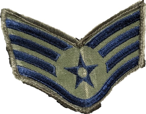 USAF subdued enlisted rank stripe (pre-ABU era) (rank insignia) patch