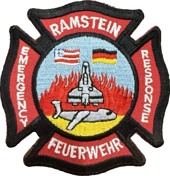 KMC Fire Emergency Services - 'Ramstein Emergency Response Feuerwehr' (86th CES fire, full color) (full-color) patch