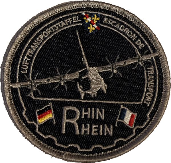 Binational Air Transport Squadron Rhin/Rhein (Lufttransportstaffel / Escadron de Transport), Évreux (full-color (mostly subdued black/grey)) patch
