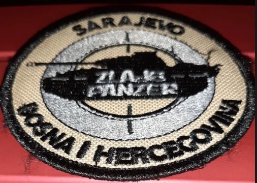 Sarajevo / Bosnia and Herzegovina tank patch ("ZLA?? PANZER"; issuer unknown) (full-color (morale-style)) patch