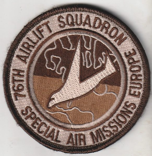 76th Airlift Squadron - 'Special Air Missions Europe' (desert subdued) (subdued (desert)) patch