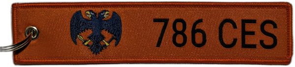 786th Civil Engineer Squadron (786 CES) - orange flight tag keychain (full-color) patch