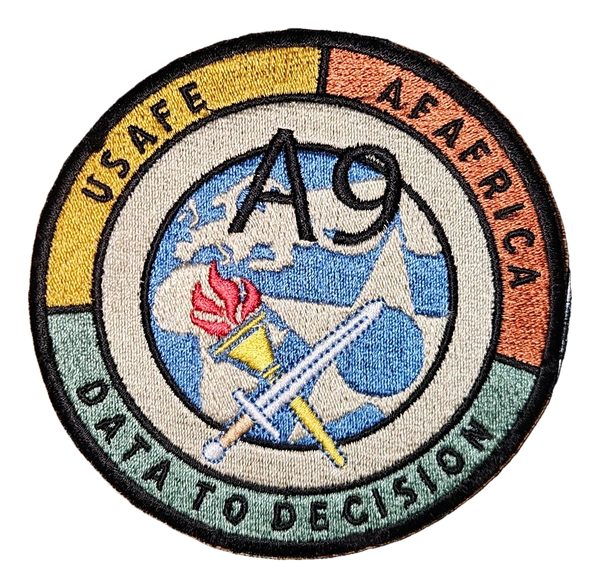 HQ USAFE-AFAFRICA A9 (Data to Decision) - circular command staff patch (full-color) patch