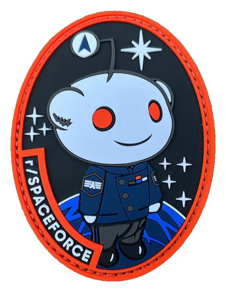 r/SPACEFORCE Reddit community morale - Snoo in Space Force uniform (PVC) (PVC) patch