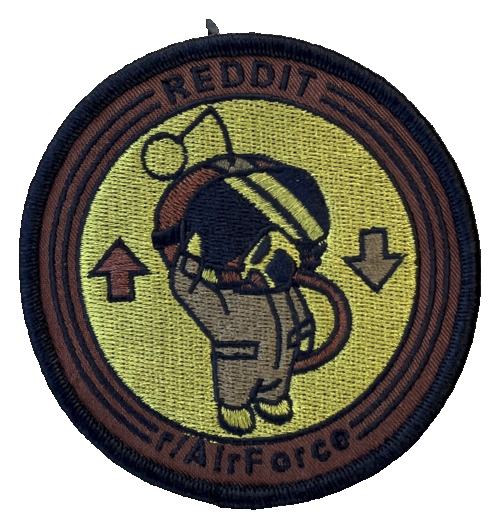 r/AirForce Reddit community morale - Snoo pilot with upvote/downvote (embroidered) (morale) patch