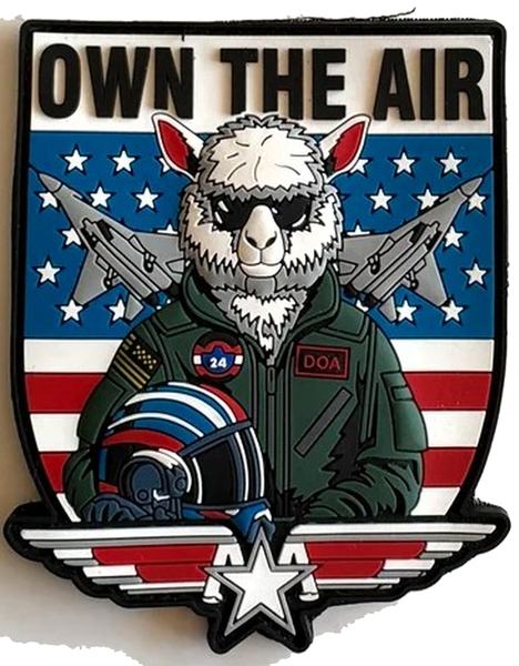24th Intelligence Squadron DOA - 'OWN THE AIR' PVC (alpaca pilot) (morale) patch