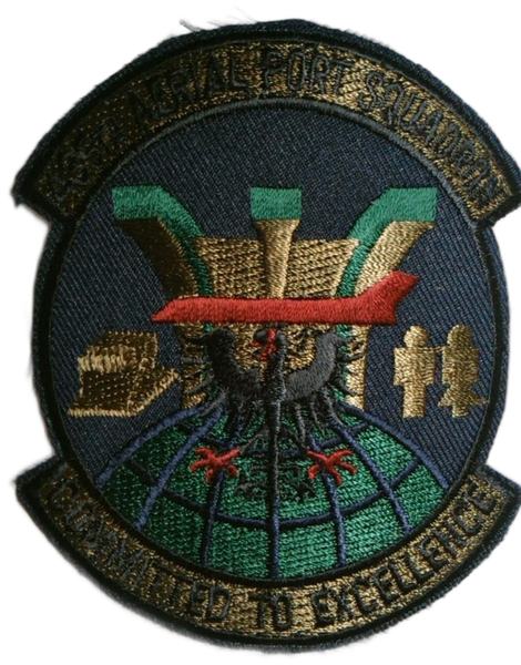 435th Aerial Port Squadron - '435TH AERIAL PORT SQUADRON' / 'COMMITTED TO EXCELLENCE' (full color embroidered) (full-color) patch