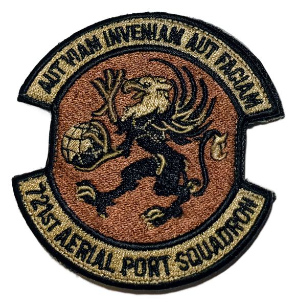 721st Aerial Port Squadron - 'Aut Viam Inveniam Aut Faciam' (full color; full rocker) (full-color) patch