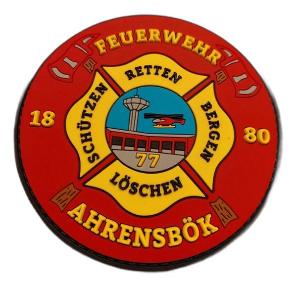 Berufsfeuerwehr Hamburg - rubber/PVC (round; red/yellow) (PVC) patch