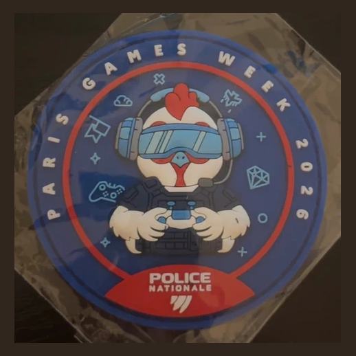 French Police Nationale - Paris Games Week 2026 gamer rooster (PVC) (PVC (event, Paris Games Week 2026)) patch